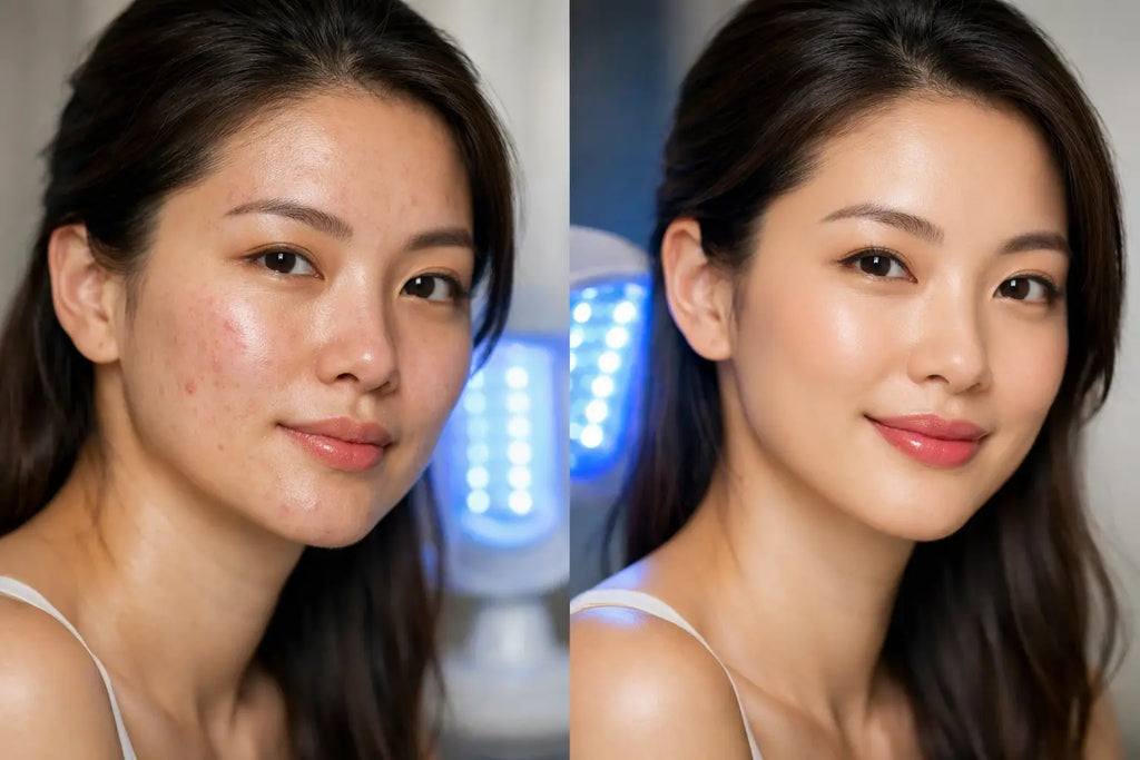 Before and After Blue Light Therapy Results