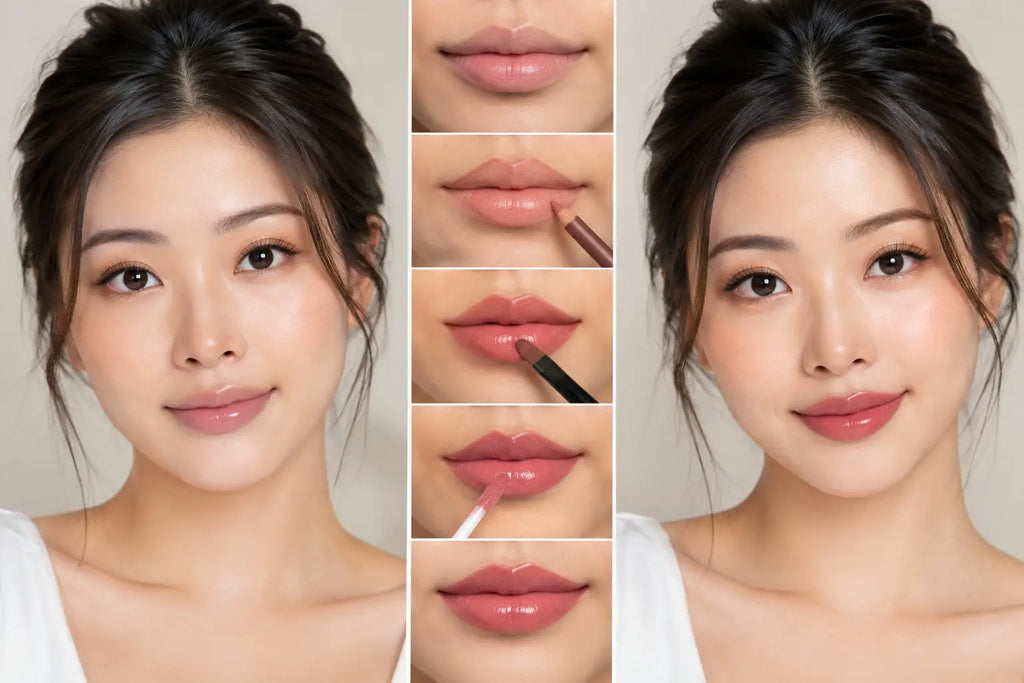 Lip Combo Routine Before and After in 5 Steps