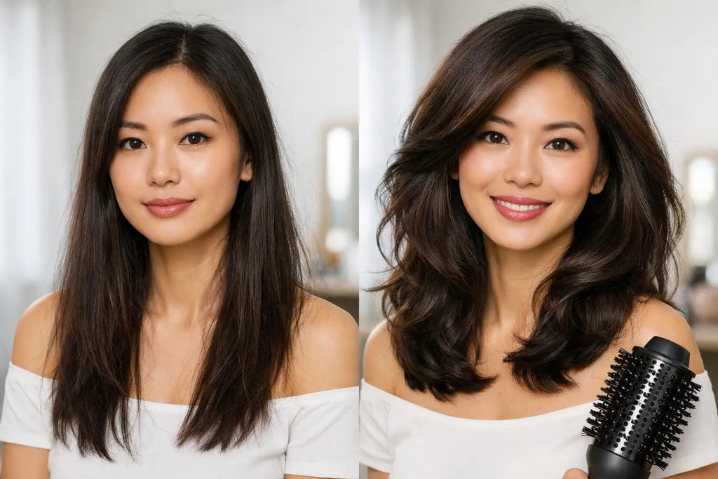 Blowout Brush Before After Volume Results