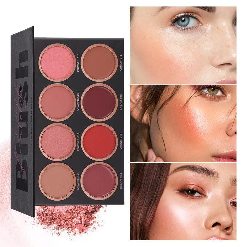 Hue Blend Eight - Color Blush Palette, Makeup Set - Glowup