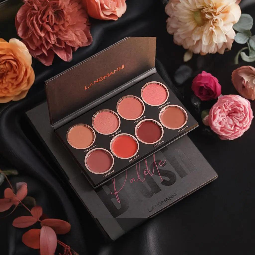 Hue Blend Eight - Color Blush Palette, Makeup Set - Glowup