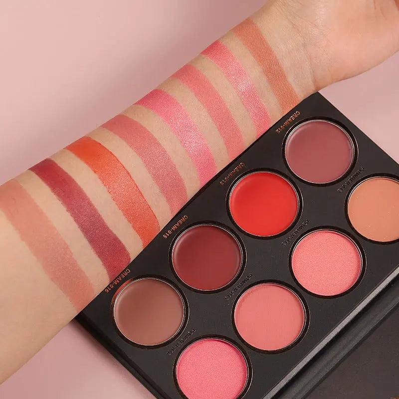 Hue Blend Eight - Color Blush Palette, Makeup Set - Glowup