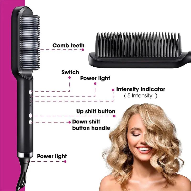 Style Pro 2-in-1 Hair Straightener Hot Comb - Glowup