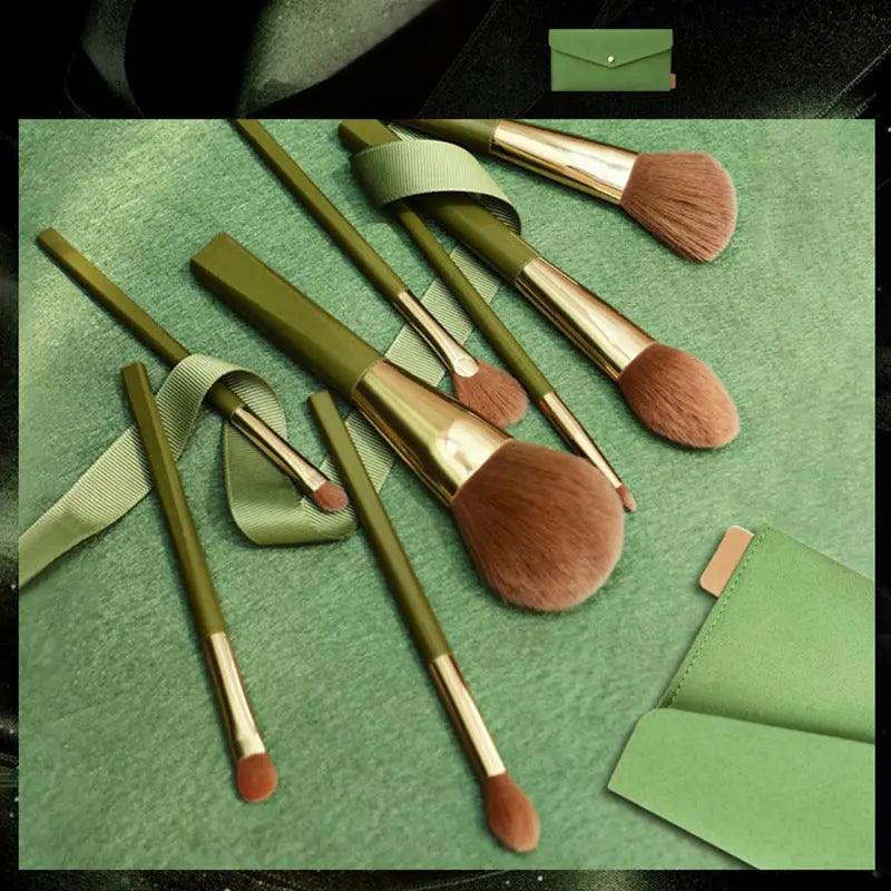 Timber Glow Wood Handle Makeup Brush Set - Glowup