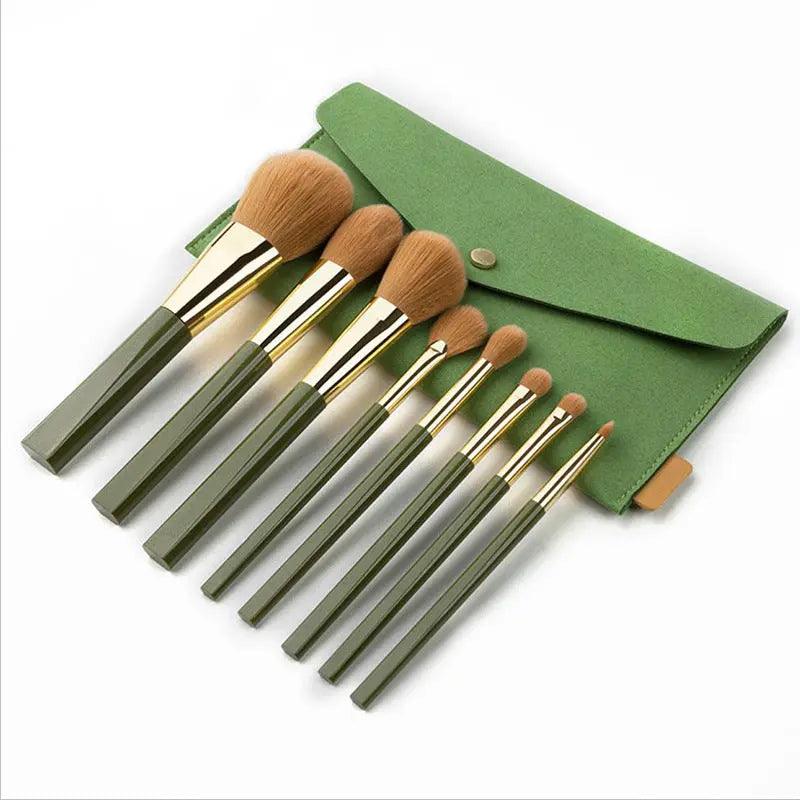 Timber Glow Wood Handle Makeup Brush Set - Glowup